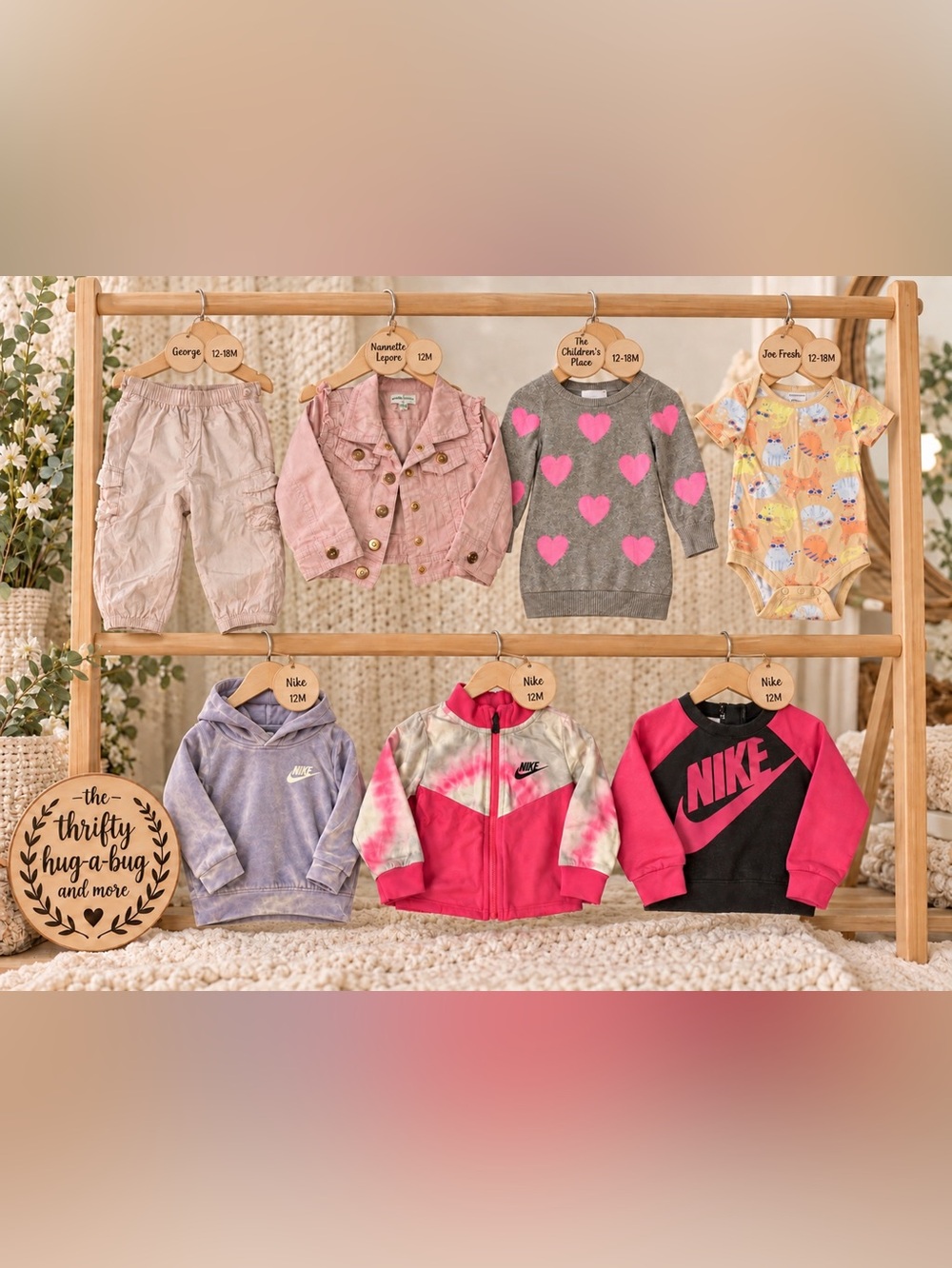 Girls 12–18M Clothing Bundle 7 Pieces Nike Nannette Lepore Jackets Hoodie
